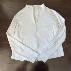 MaxMara Leisure White Jersey Zip Up Jacket